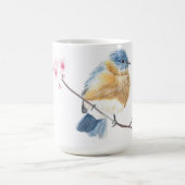 Waterverf Bluebird Cherry Blossom Coffee mok (Center)