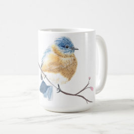 Waterverf Bluebird Cherry Blossom Coffee mok