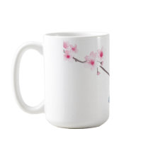 Waterverf Bluebird Cherry Blossom Coffee mok