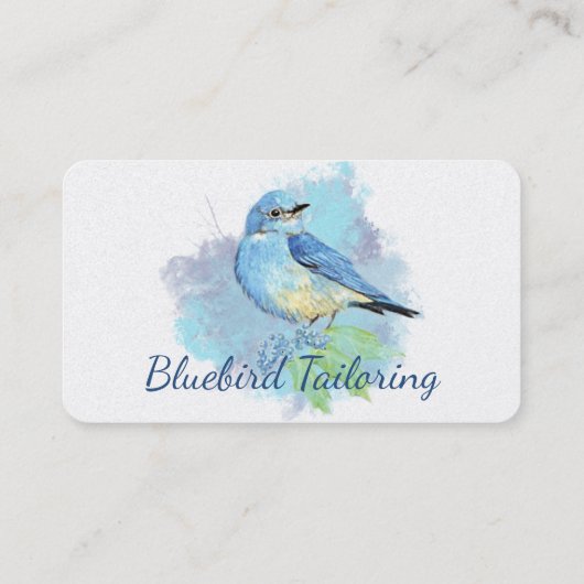 Waterverf Bluebird Custom Tailoring Sewing Visitekaartje (Achterkant)