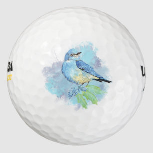 Waterverf Bluebird Garden Bird Art Golfballen