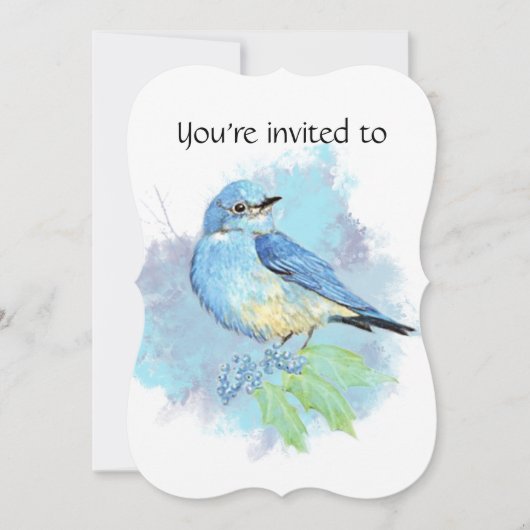 Waterverf Bluebird Garden Bird Art Kaart (Voorkant)