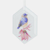 Waterverf Bluebird Garden Bird Natuur Art Glas Ornament (Voorkant links)