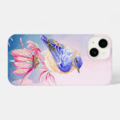 Waterverf Bluebird Garden Bird Natuur Art iPhone Hoesje (Achterkant horizontaal)