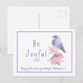 Waterverf Bluebird Joy of the Lord Bible Quote Briefkaart (Voorkant / Achterkant)
