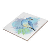 Waterverf Bluebird op Oregon Grape Bird Natuur Tegeltje (Zijkant)
