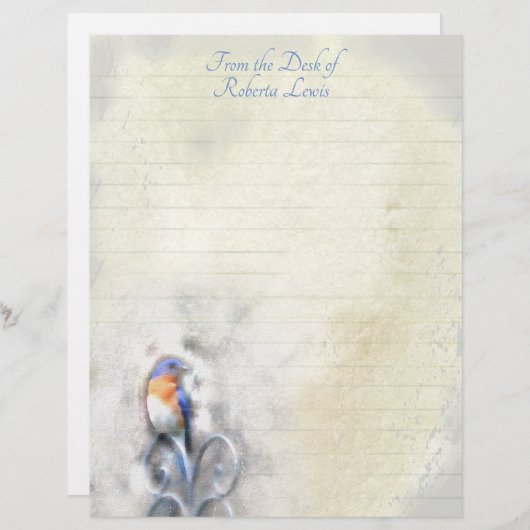 Waterverf Bluebird Stationery Briefhoofd (Voorkant / Achterkant)