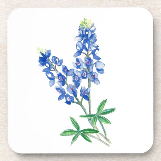 Waterverf Bluebonnet 3 Bier Onderzetter (Voorkant)