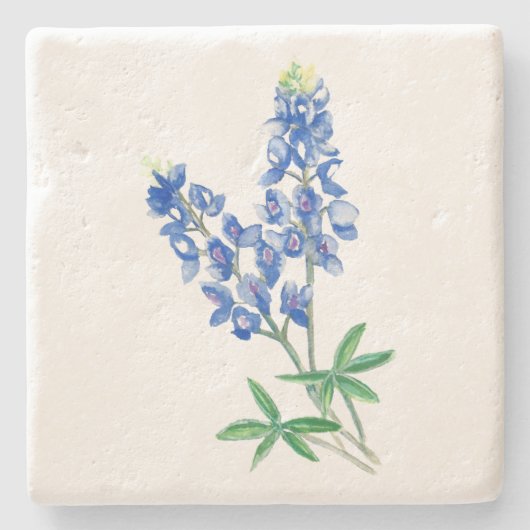 Waterverf Bluebonnet 3 Stenen Onderzetter (Voorkant)