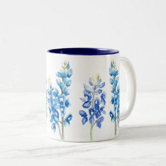 Waterverf Bluebonnet Flowers Tweekleurige Koffiemok