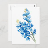 Waterverf Bluebonnets Briefkaart (Voorkant / Achterkant)