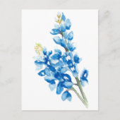 Waterverf Bluebonnets Briefkaart (Voorkant)