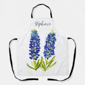 Waterverf Bluebonnets Texas Flowers Blue Floral Schort (Voorkant)