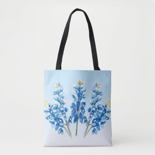 Waterverf Bluebonnets Tote Bag (Voorkant)