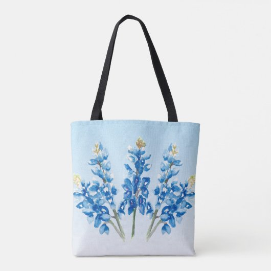 Waterverf Bluebonnets Tote Bag (Achterkant)