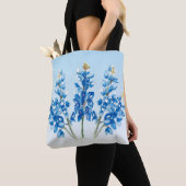 Waterverf Bluebonnets Tote Bag (Dichtbij)