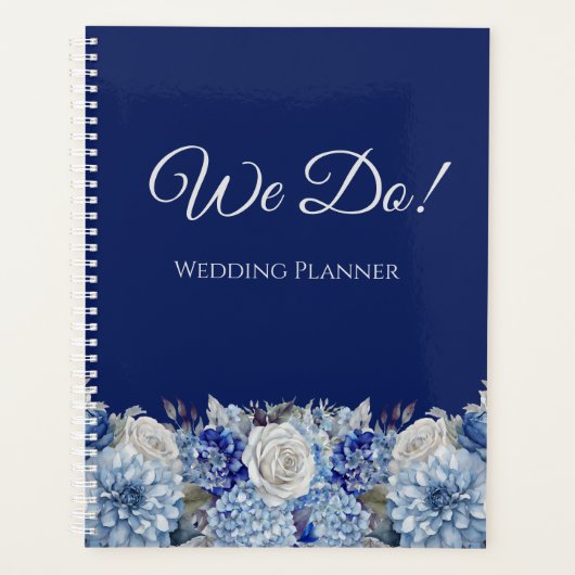Waterverf BlueFlower Boeket- Bruiloft- Planner (Voorkant)