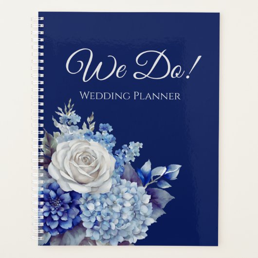 Waterverf BlueFlower Boeket- Wedding-Planner Planner (Voorkant)