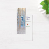 Waterverf Bluejay Vogel in Forest Bird Bladwijzer Mini Visitekaartjes (Bureau)
