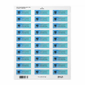 Waterverf {blues} Chiropractie Adresetiketten Etiket (Full Sheet)