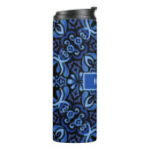 Waterverf Blues Mediterranean Tegel Design Thermosbeker (Gedraaid links)