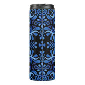 Waterverf Blues Mediterranean Tegel Design Thermosbeker (Achterkant)