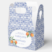 Waterverf Bluetile Mediterrane bruiloft Bedankdoosjes (Geopend)