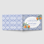 Waterverf Bluetile Mediterrane bruiloft Gastenboek (Volledig)
