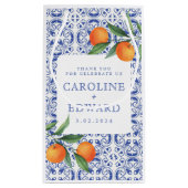 Waterverf Bluetile Mediterrane bruiloft Klein Cadeauzakje (Achterkant)