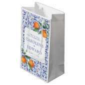 Waterverf Bluetile Mediterrane bruiloft Klein Cadeauzakje (Achterkant Gekanteld)