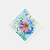 Waterverf Blumen Wiese blauw achtergrond Servet (Hoek)