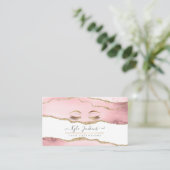 WATERVERF BLUSH AGATE FAUX GOLD EYE LASHES VISITEKAARTJE (Staand voorkant)