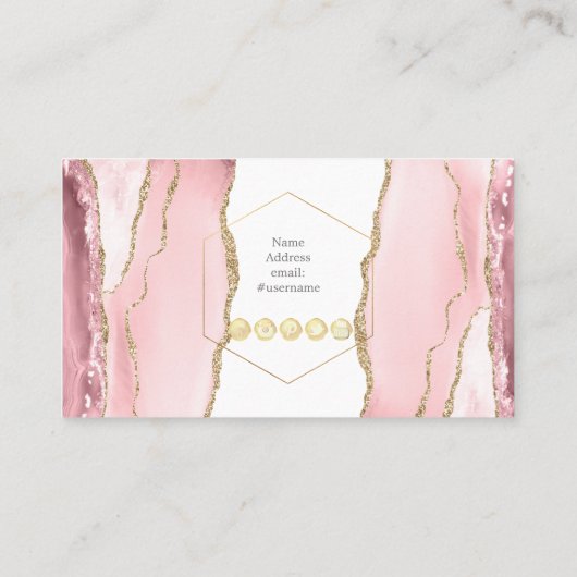 WATERVERF BLUSH AGATE FAUX GOLD EYE LASHES VISITEKAARTJE (Achterkant)