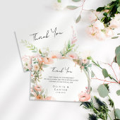 Waterverf Blush Bloemen bruiloft Bedankkaart