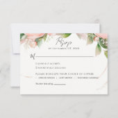 Waterverf Blush Bloemen bruiloft RSVP Kaartje (Achterkant)