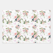 Waterverf Blush Bloemen Eiffeltoren Patroon Inpakpapier Vel (Voorkant 2)
