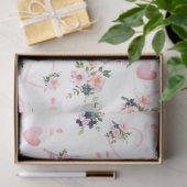 Waterverf Blush Bloemen Eiffeltoren Patroon Tissuepapier (Geschenk)