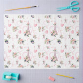 Waterverf Blush Bloemen Eiffeltoren Patroon Tissuepapier (Craft)