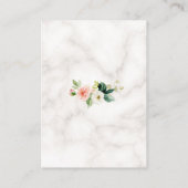Waterverf Blush Bloemen Marmeren Trouwdetails Informatiekaartje (Achterkant)