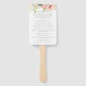 Waterverf Blush Bloemen Trouwprogramma's Handwaaier (Achterkant)