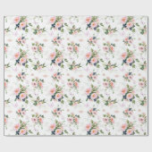 Waterverf Blush bloemenpatroon Cadeaupapier (Vlak)