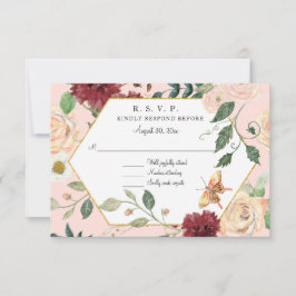Waterverf Blush Bloemige Moderne Landelijke Elegan RSVP Kaartje