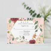 Waterverf Blush Bloemige Moderne Rustieke Elegante RSVP Kaartje (Staand voorkant)
