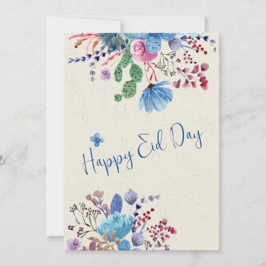 Waterverf Blush Blue Templet Invitation Kaart (Voorkant)