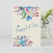 Waterverf Blush Blue Templet Invitation Kaart (Staand voorkant)