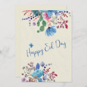 Waterverf Blush Blue Templet Invitation Kaart (Voorkant / Achterkant)