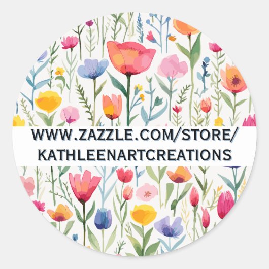 Waterverf Blush Botanische Bloemen Ronde Sticker (Voorkant)