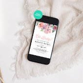 Waterverf Blush Bourgogne Florar Baby shower Kaart