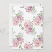 Waterverf Blush Bourgogne Florar Baby shower Kaart (Achterkant)