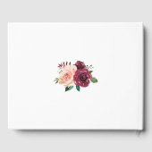 Waterverf Blush Bourgondië Roos Border Bruiloft Gastenboek (Achterkant)